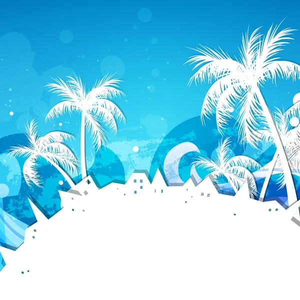 Vector Summer Background with Palm Trees — Stock Vector