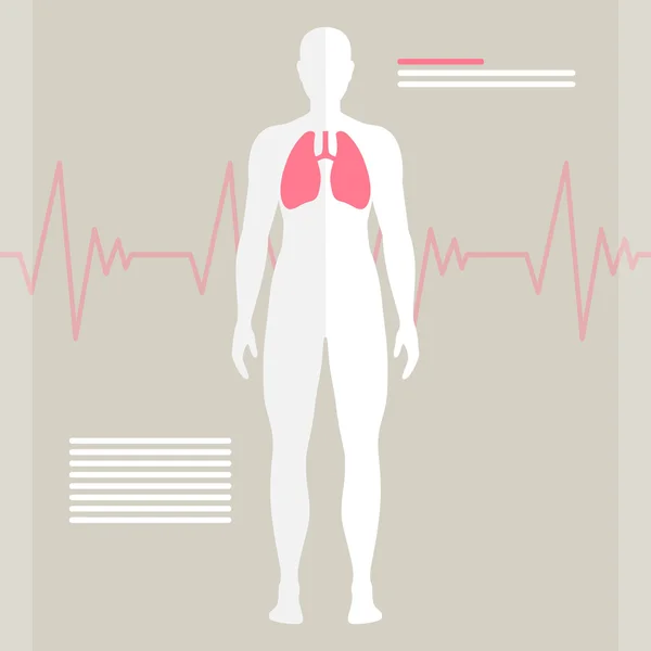 Polmone umano vettoriale — Vettoriale Stock