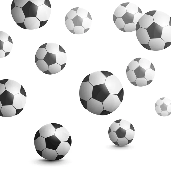 Fundo do vetor com bolas de futebol — Vetor de Stock