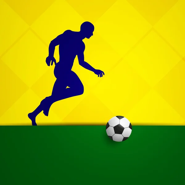 Vector Soccer Background with Brazil Colors — Stock Vector