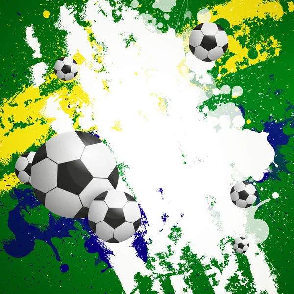 Brezilya renkleri ile vektör futbol arka plan — Stok Vektör
