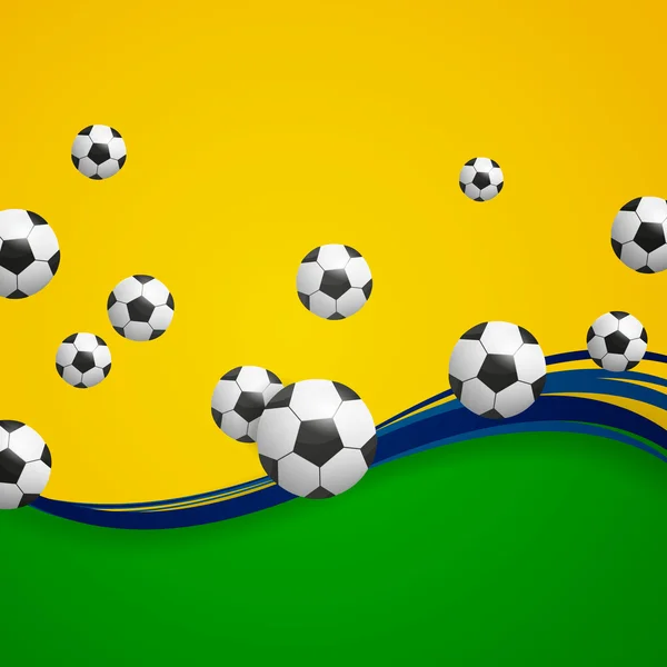 Vector Background with Soccer Balls — Stock Vector