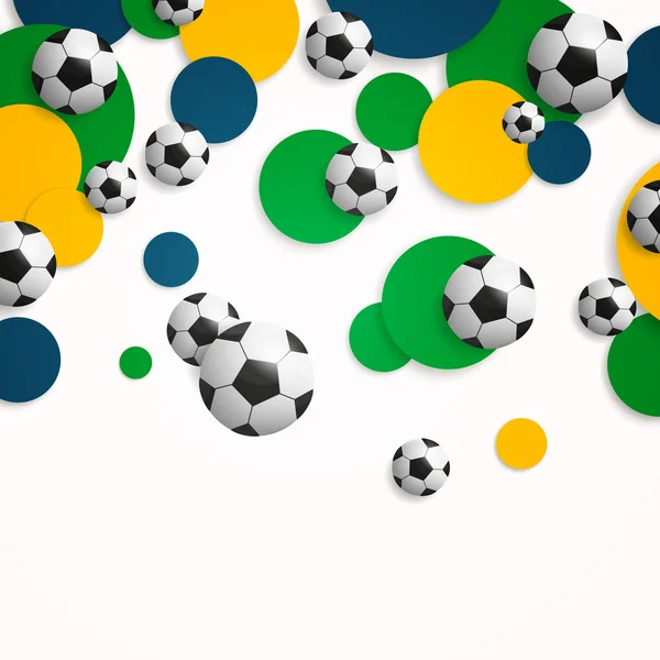 Fundo do vetor com bolas de futebol — Vetor de Stock