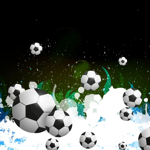 Fundo do vetor com bolas de futebol — Vetor de Stock