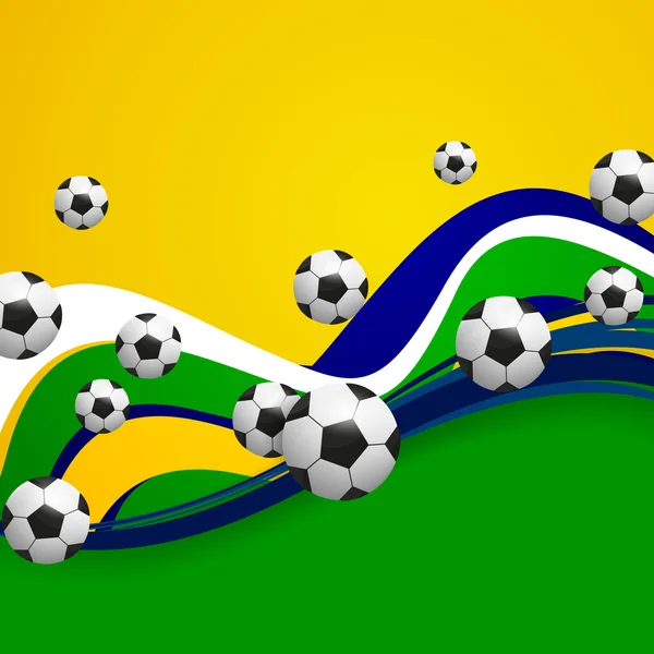 Vector Soccer Background with Brazil Colors — Stock Vector