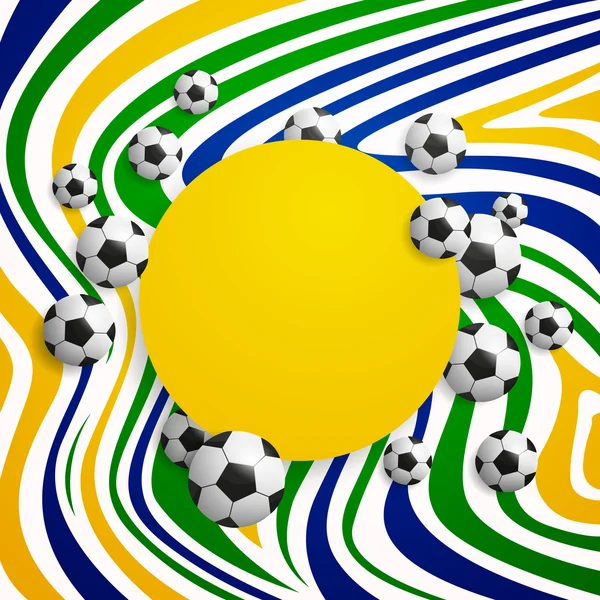 Vektor Fußball Hintergrund mit brasilianischen Farben — Stockvektor