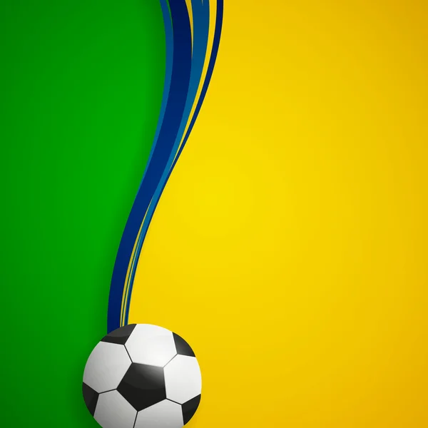 Vector Soccer Background with Brazil Colors — Stock Vector