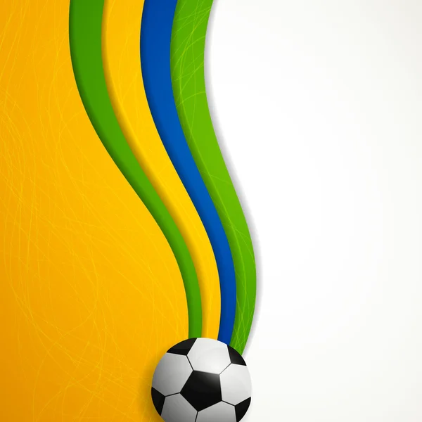 Vector Soccer Background with Brazil Colors — Stock Vector