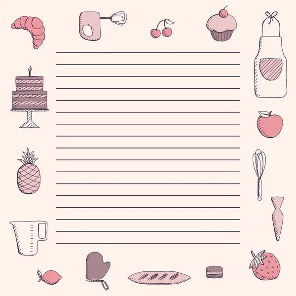 Vector Recipe Background — Stock Vector