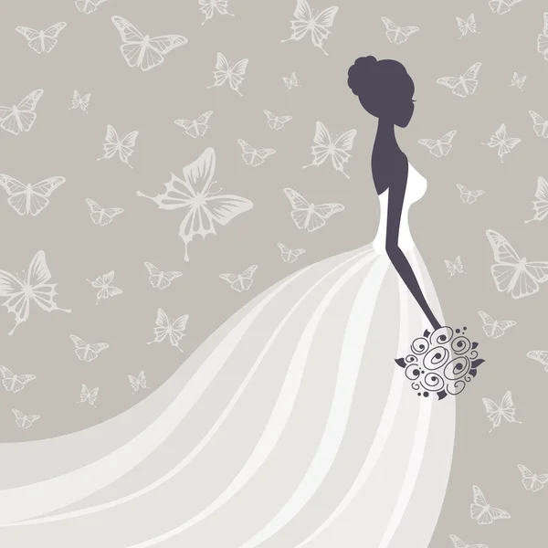 Vector hermosa novia — Vector de stock