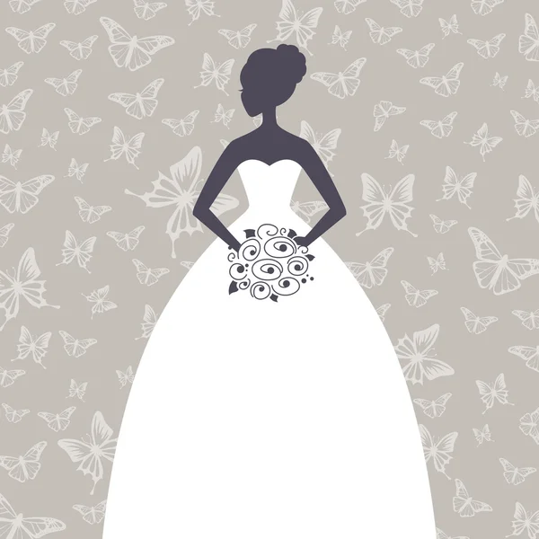 Vector hermosa novia — Vector de stock