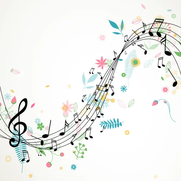 Vector Music Background with Notes — Stock Vector