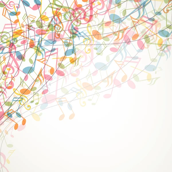 Vector Music Background with Notes — Stock Vector