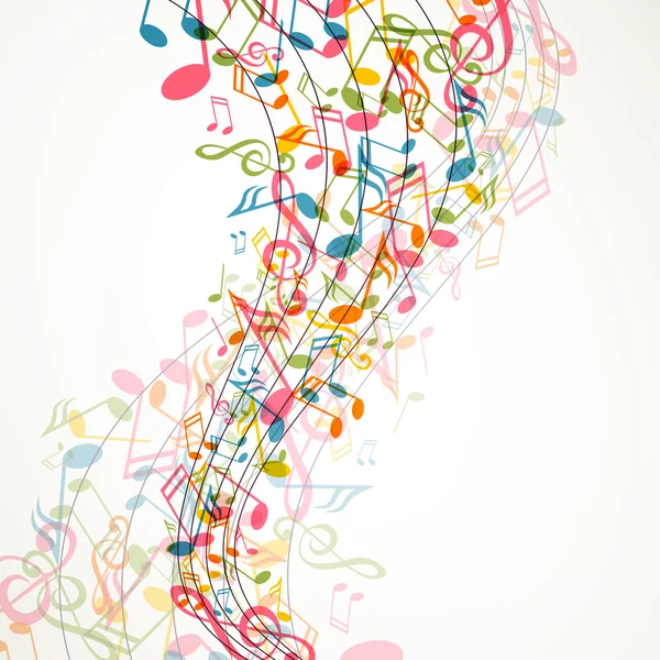 Vector Music Background with Notes — Stock Vector