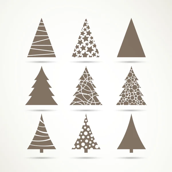 Ícones de árvore de Natal vetorial — Vetor de Stock