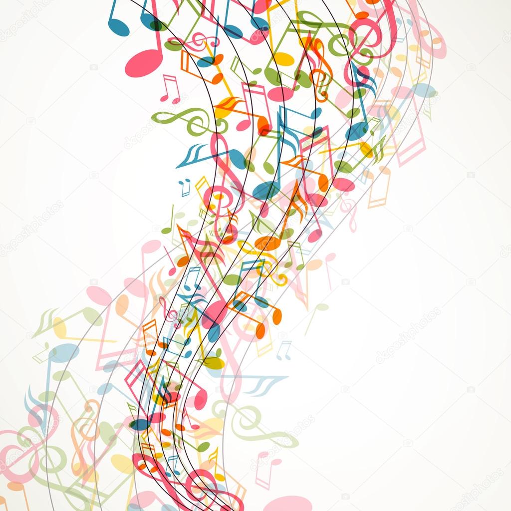 Vector Music Background with Notes