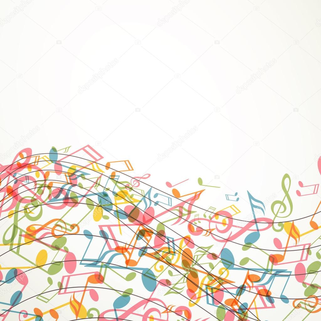 Vector Abstract Music Background with Notes