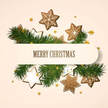 gingerbread çerezleri Noel artalanla vektör