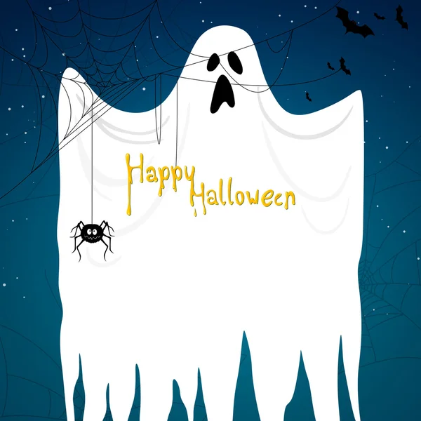 Vektor-Halloween-Hintergrund mit Geist — Stockvektor