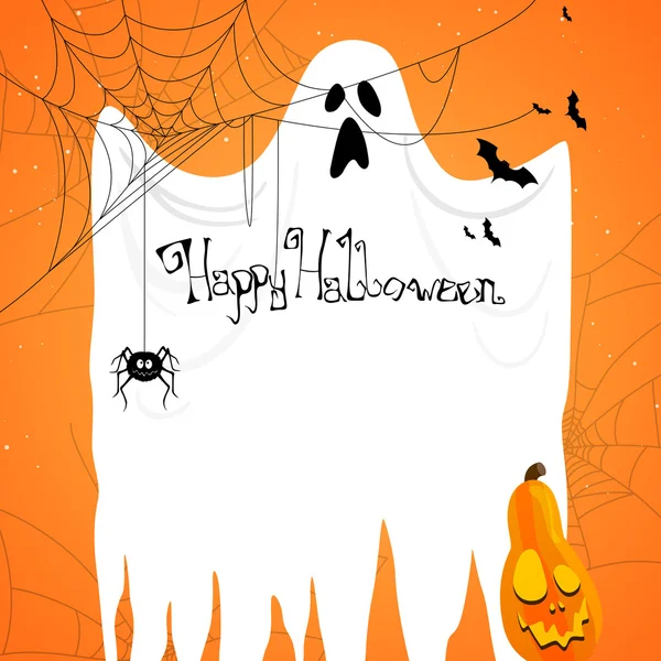 Vecteur Halloween fond avec fantôme — Image vectorielle