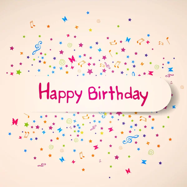 Vector Happy Birthday Greeting Card — Stock Vector