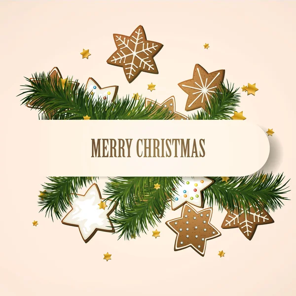 gingerbread çerezleri Noel artalanla vektör