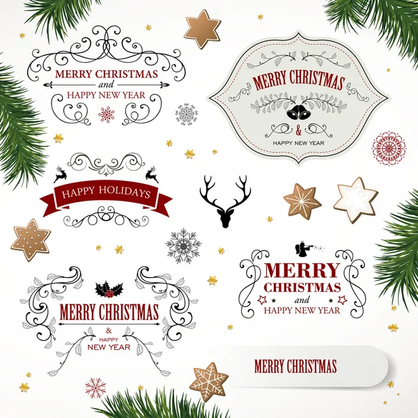 Vector Christmas Design Elements — Stock Vector