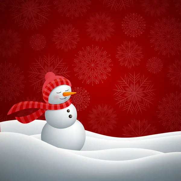 Vektor juldesign med snögubbe — Stock vektor