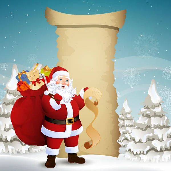 Diseño de Navidad vectorial con Santa Claus — Vector de stock