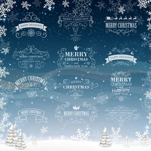 Vector Christmas Labels — Stock Vector