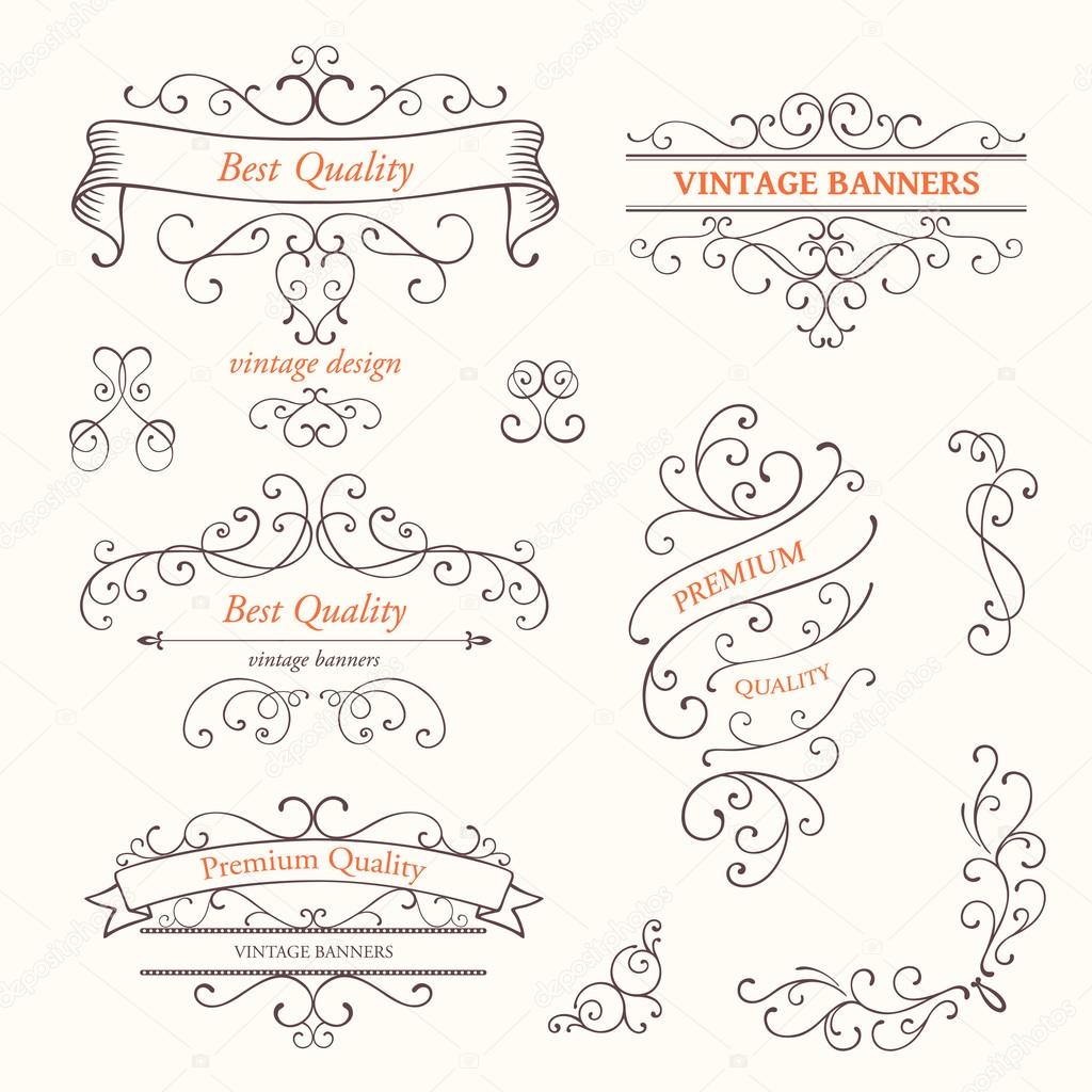 Vector Frames and Scroll Design Elements