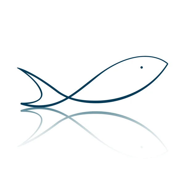 Vector icono de pescado — Vector de stock