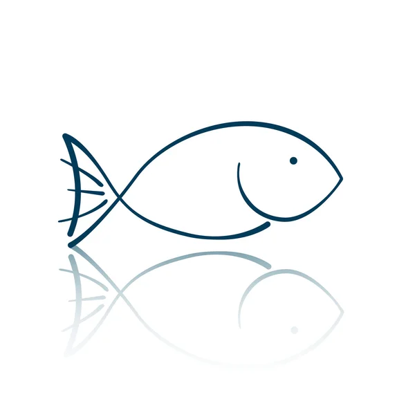 Vector icono de pescado — Vector de stock