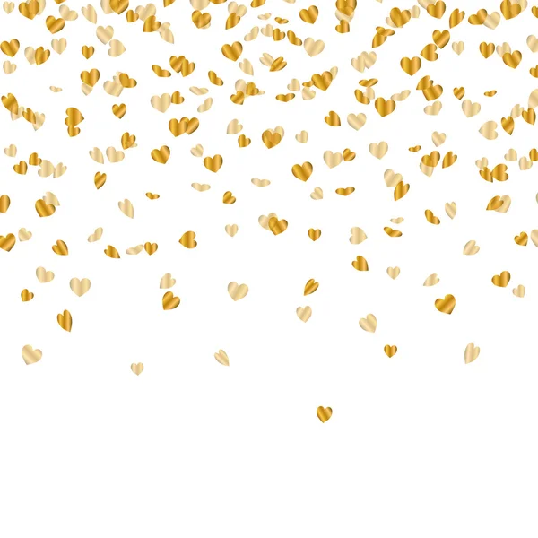 Vector partij achtergrond met gouden hart Confetti — Stockvector