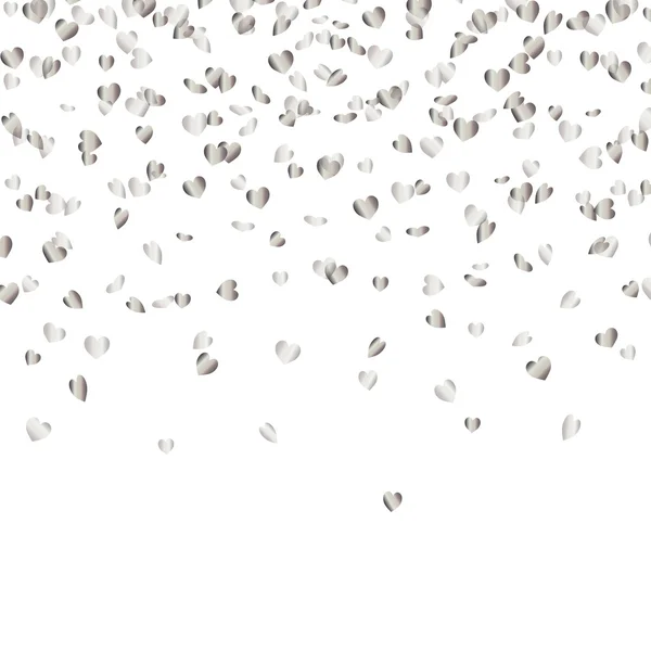 Vektor bakgrund med Silver hjärta konfetti — Stock vektor