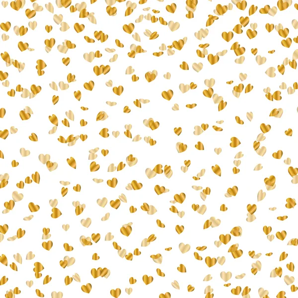 ゴールデン ハート型 ☆ 紙ふぶきとベクトル パーティーの背景 — ストックベクタ