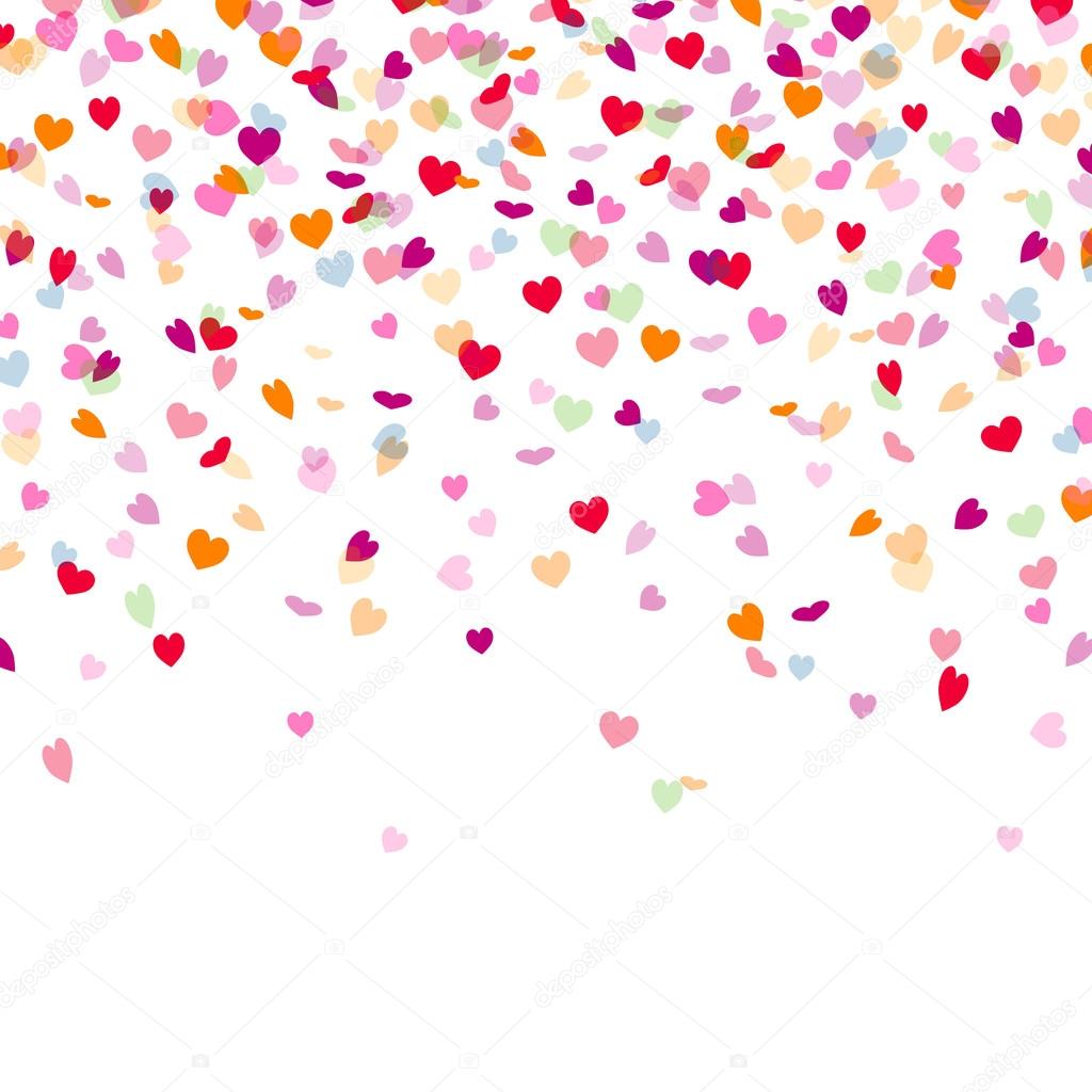 Vector Background with Heart Confetti