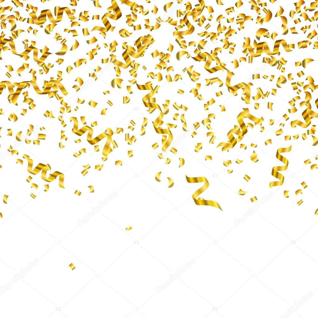 Party golden confetti streamers Royalty Free Vector Image