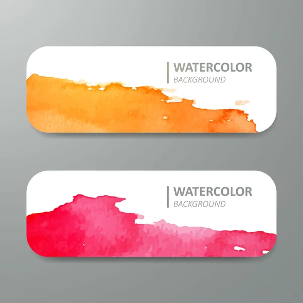 Vector Watercolor Design Banners — Stock Vector