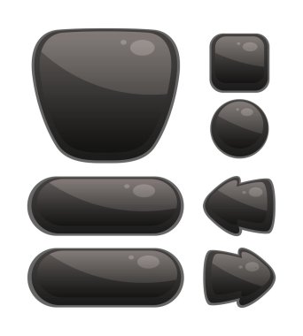 Kabarcıkları ile parlak düğmeler vektör kümesi Web veya oyun tasarımı için