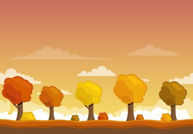 Vector Landscape Background with Trees clipart