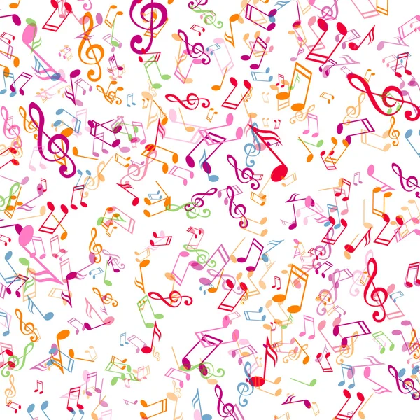 Vector Background with Colorful Music Notes — Stock Vector