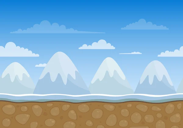 Fondo de paisaje de invierno vectorial con montañas — Vector de stock