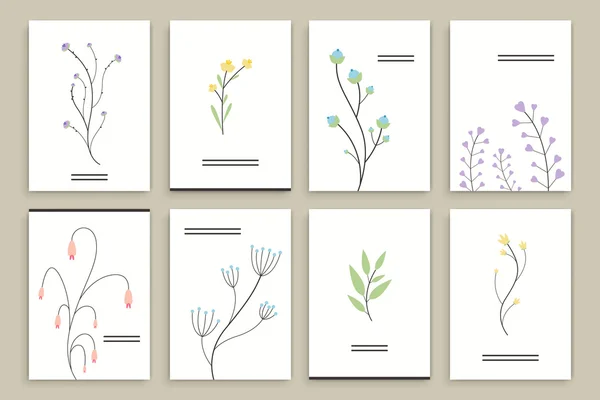 Plantillas de diseño de folleto floral — Vector de stock