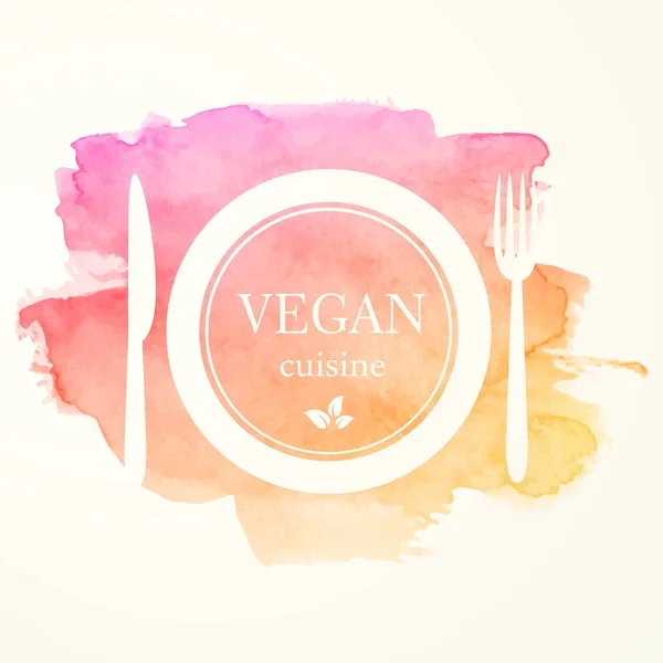 Vegansk mat Emblem utformning — Stock vektor