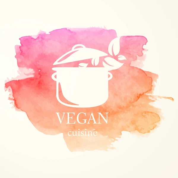 Diseño de emblema de comida vegana — Archivo Imágenes Vectoriales