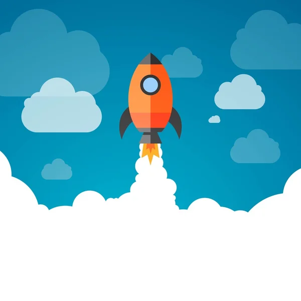 Business Start-Up Rocket — Stock Vector