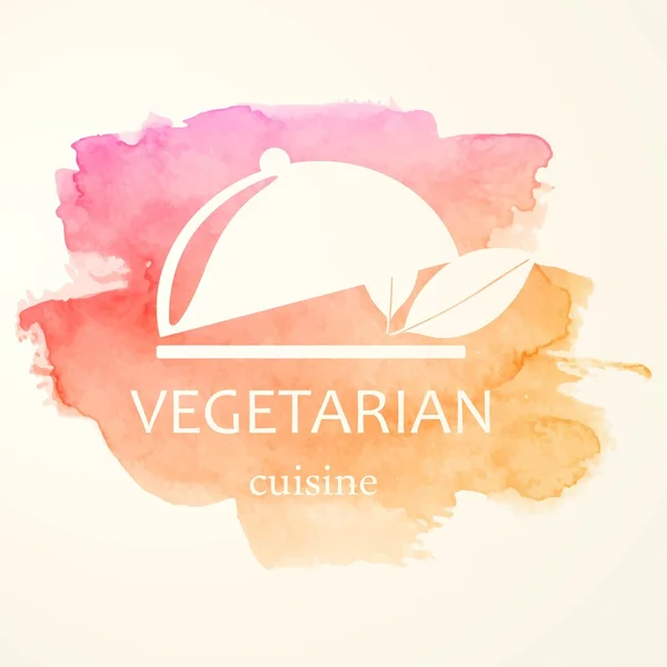 Conception d'emblème alimentaire végétarien — Image vectorielle