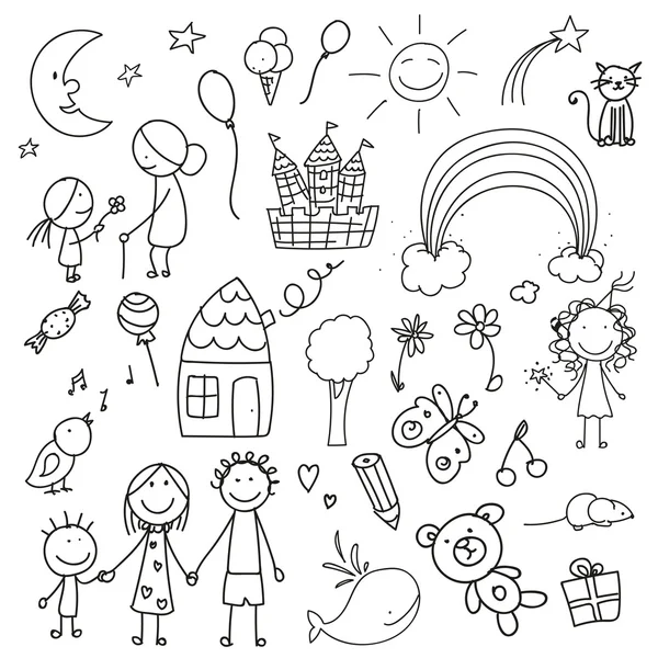  Dibujos niños felices imágenes de stock de arte vectorial