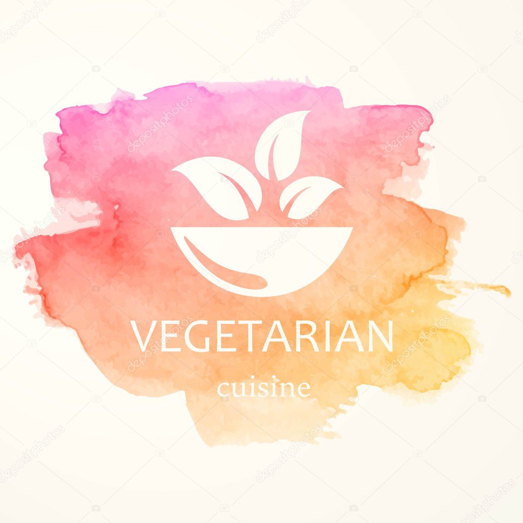 Vegetarian Food Emblem Design